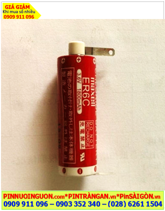 Maxell ER6C (Chân thép hàn); Pin nuôi nguồn Maxell ER6C Lithium Thionyl Chloride 3.6v AA1800mAh (X.xứ Nhật)